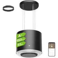 CIARRA 550m³/h Inselhaube Freihängend Dunstabzugshaube WiFi App Touch 4 Stufen Booster Umluft VM4838B