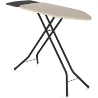 Wasophoogte bügelbrett – Extra breites Bügelbrett für Dampfgenerator – 124x44 cm – Robust und stabil – Höhenverstellbar – s Bügelerlebnis – Farbe: Beige