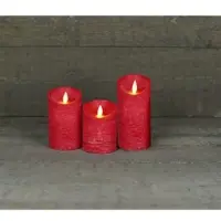 Coen Bakker 3er LED Echtwachskerze Kerze Timer in Rot | Gr.: onesize