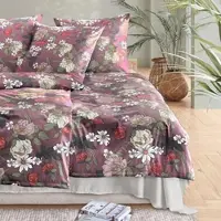 Irisette Mako-Satin Bettwäsche Wave 8625 multi 155x220 cm + 80x80 cm - lila;grün;rot