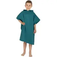 Normani Kinder Badeponcho aus schnelltrocknendem Mikrofaser in Petrol | Gr.: 75 x 90 cm
