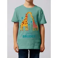Wat? Apparel T-Shirt Giraffe Großer Bruder in Teal Monstera | Gr.: 134-146