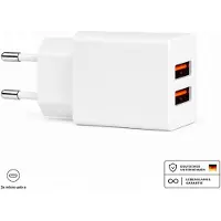 H24z Doppel USB Ladegerät mit Kabel – 2 USB-A Ports Netzteil für iPhone, Samsung & mehr – Ohne Kabel