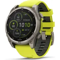 Garmin Fenix 8 Multisportuhr, 47mm, Sapphire Solar Edition, yellow/grey