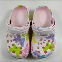 Sneakers Leichte, abwaschbare EVA Clog Badeschuhe Rosa mit bunten Schmetterlingen