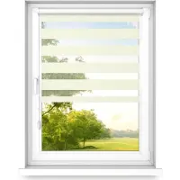 Time4blinds - Doppelrollo ohne Bohren - Zebra Rollos für Fenster und Türen - Beige, 1000x1200, Rechts