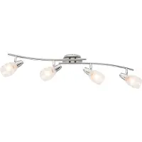 Globo Lighting Deckenleuchte, 4-flammig, Dimmbar, Silber, Metall, Glas, satiniert