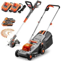 FUXTEC 20V Akku Garten Set FX-E1RM20ECO-SET & FX-E1RT20-SET | Akku Rasenmäher und Rasentrimmer | Wechselakku | 30 cm Mäher