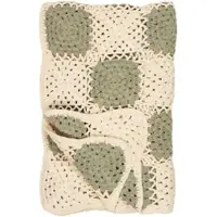 Ib Laursen Plaid gehäkelt mit Karomuster in creme | Gr.: onesize