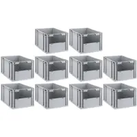 Proregal 10x Eurobox NextGen Insight | HxBxT 32x40x60cm | 65 Liter | Front offen | Eurobehälter, Transportbox, Transportbehälter