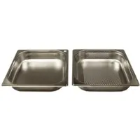 ACMax Dampfgarer Set Edelstahl GN 2/3 Gastrobehälter ( L 35,5 x B 32,5 x T 6,5 cm )