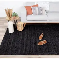 NATURL. Jute Teppich - Fair Schwarz 80x150 cm