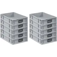 Proregal 10x Eurobox NextGen Portable Duo | HxBxT 12x40x60cm | 23 Liter | Eurobehälter, Transportbox, Transportbehälter, Stapelbehälter