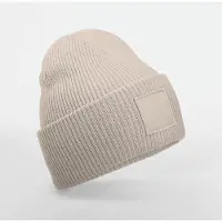 Beechfield Wollmütze mit breitem Umschlag und tonalem Patch
