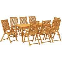 vidaXL 9-tlg. Garten-Essgruppe 180x90x75 cm Massivholz Akazie