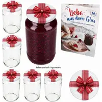 MamboCat 6er Set Rundglas 1062 ml To 82 Geschenk Deckel incl. Rezeptheft