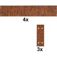 ESTEXO Rasenkante Edel-Rost 4x Beeteinfassung + Verbinder Hochbeet Mähkante Cortenstahl