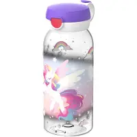 Mepal Campus Trinkflasche mit Klappdeckel 600 ml - Unicorn Glow
