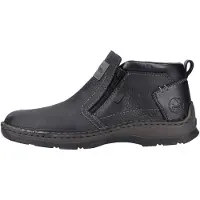 Rieker Herren Stiefelette aus Leder für kräftigere Füße & Reißverschluss 05357, Größe:44 EU, Farbe:Schwarz