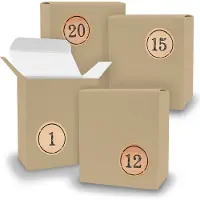 Itenga Adventskalender zum Füllen 24x Quader BRAUN + Sticker V08 Z11