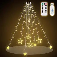 Salcar 1.5m 140 LED USB Lichterkette Christbaumbeleuchtung Lichterkette mit Ring LED Weihnachtsbeleuchtung Innen Weihnachtsbaum Deko