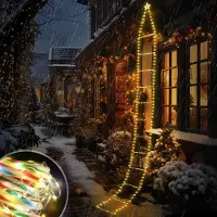 Salcar LED Lichterkette 3M LED Weihnachtsmann Leiter LED Lichterkette Timer, Memory, 9 Modi(Stufenlos Warmweiß/Vierfarben/Macaron-Farben)