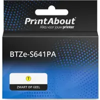 PrintAbout Schriftband kompatibel mit Brother BTZe-S641PA - (18 mm) - Schwarz auf gelb