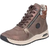 Rieker Damen Stiefelette warmer High Top Sneaker mit Leopardenmuster 44565, Größe:37 EU, Farbe:Braun