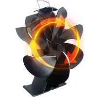 Lixada Holzofenventilator, waermebetrieben, nicht elektrisch, Lotusform, geraeuschloser Betrieb, 6-Blatt-Kaminventilator mit Halterung fuer Holzofen/Pellet/Holzbrenner