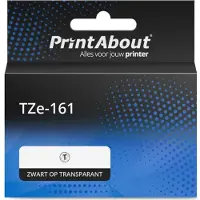 PrintAbout Schriftband kompatibel mit Brother TZe-161 - (36 mm) - Schwarz auf transparent