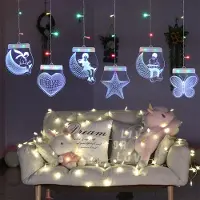 Lapamax 3D LED Lichterkette Dimmbar 5 Modi, Fensterlicht Fernbedienung USB-betrieben, LED Innen Deko Geschenk Valentinstag Weihnachten Fenster Wand, Bunt
