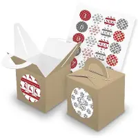 Itenga SET V43 Adventskalender Würfelbox mit Griff Braun + Zahlensticker Z07
