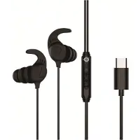 Conceptronic BRENDAN05B USB-C Ergonomisches In-Ear-Headset, Kabelgebunden, Anrufe/Musik, 20 - 20000 Hz, 15 g, Kopfhörer, Schwarz