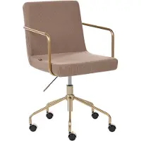 Beliani Bürostuhl Hellbraun Cord Gepolstert Höhenverstellbar Drehbar Bremsbare Rollen mit Armlehnen Modern Drehstuhl Büro Arbeitszimmer Homeoffice