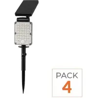 Silamp 4er-Pack – 3-CCT-LED-Außenspot zum Einstecken, IP65, solarbetrieben, 8 W, 1150 lm, 144 lm/W, mit Bewegungsmelder