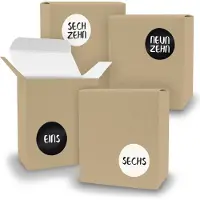 Itenga Adventskalender zum Füllen 24x Quader BRAUN + Sticker V08 Z23