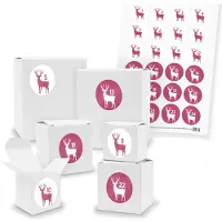 Itenga Adventskalender zum Füllen 24x Quader Würfel gemischt WEISS + Sticker (V01 Z47)