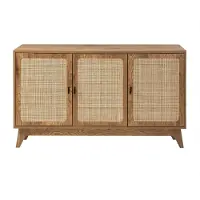 CALICOSY - Sideboard 3-türiges mit Naturrattan-Geflecht B120 cm – ALIA