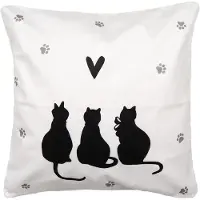 Clayre & Eef Kissen in Weiß/ Schwarz - (L)45 x (B)45 cm - onesize
