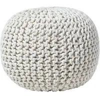 Homescapes STRICK-POUF natur, 40/40/35 cm