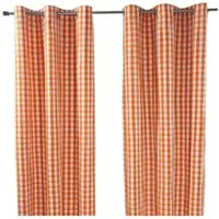 Homescapes ÖSENVORHANG Karomuster blickdicht 2er-Set, 137/182 cm