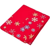 Homescapes TISCHDECKE Weihnachten, rot mit Schneeflocken-Bordüre, 137/228 cm