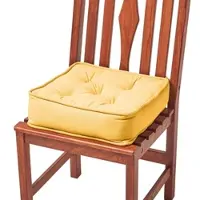 Homescapes SITZKISSEN senfgelb 40/40/10 cm – Stuhlkissen Baumwolle