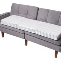 Homescapes SOFA-AUFLAGE grau gestreift 150/50/10 cm – großes Sitzkissen orthopädisch