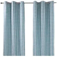 Homescapes ÖSENVORHANG Karomuster blickdicht 2er-Set, 137/228 cm