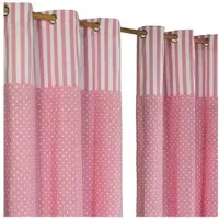 Homescapes ÖSENVORHANG Polka Dots blickdicht 2er-Set, 117/137 cm