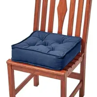 Homescapes SITZKISSEN dunkelblau 40/40/10 cm – Stuhlkissen Baumwolle