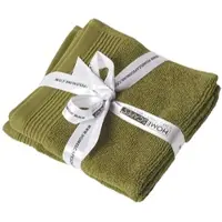 Homescapes SEIFTUCH Excellence 2er-Set olivgrün 30/30 cm