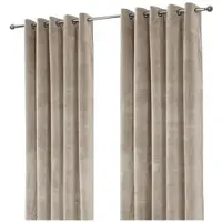 Homescapes THERMOVORHANG Samt verdunkelnd 2er-Set, Ösen 167/137 cm