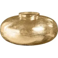 Riess Vase ABSTRACT ORIENT - modern Deko 35cm gold rund Metall Hammerschlag-Design